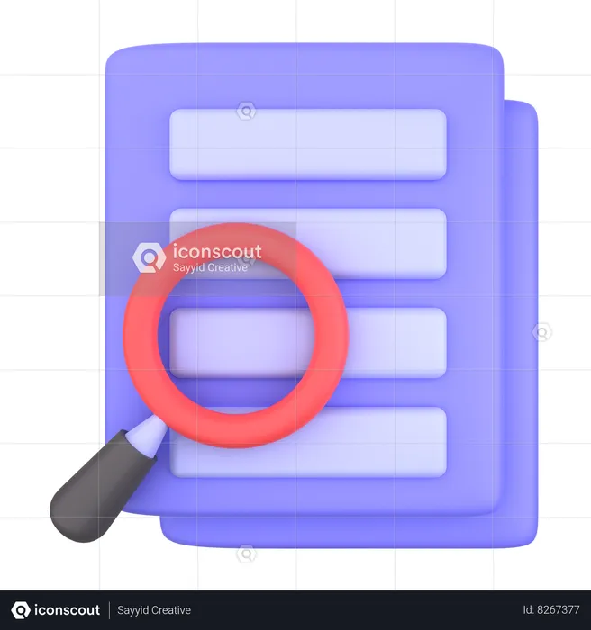 Search Document  3D Icon