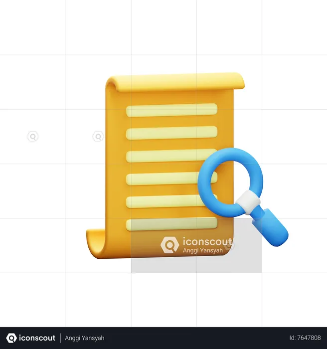 Search Document  3D Icon