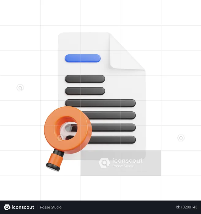 Search Document  3D Icon
