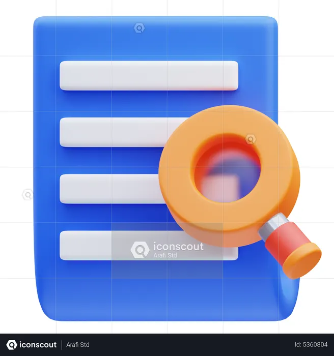 Search Document  3D Icon