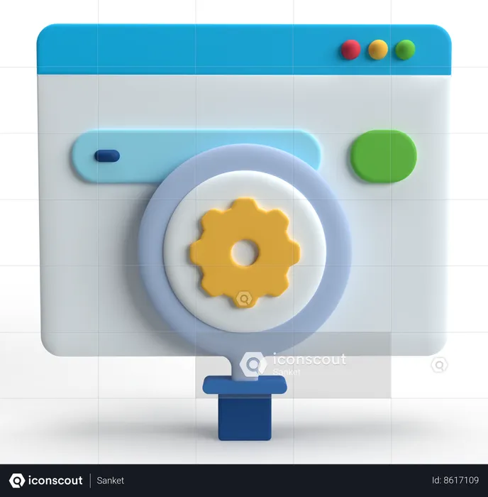 Search Engine Setting  3D Icon