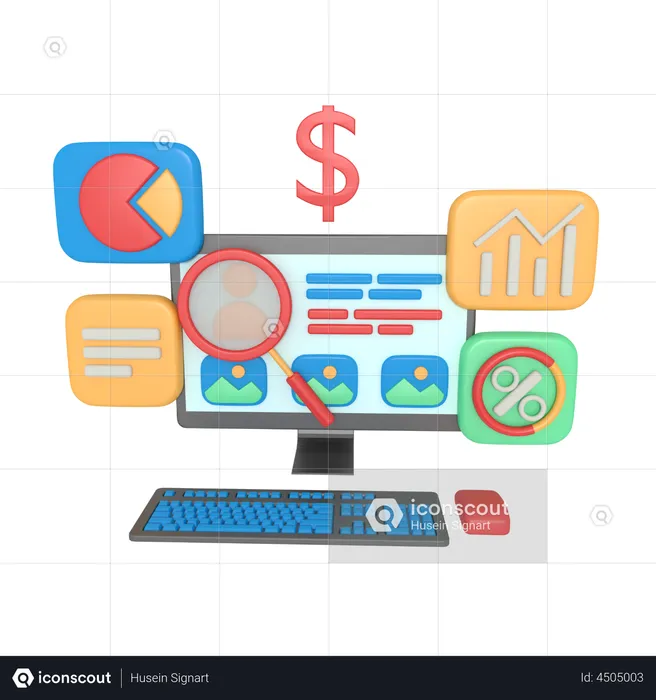 Search Finance Analysis  3D Illustration