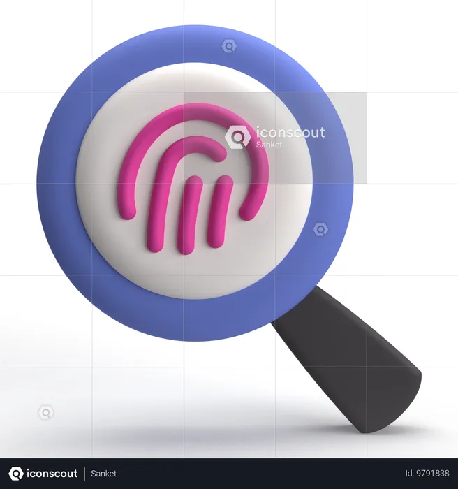 Search Fingerprint  3D Icon