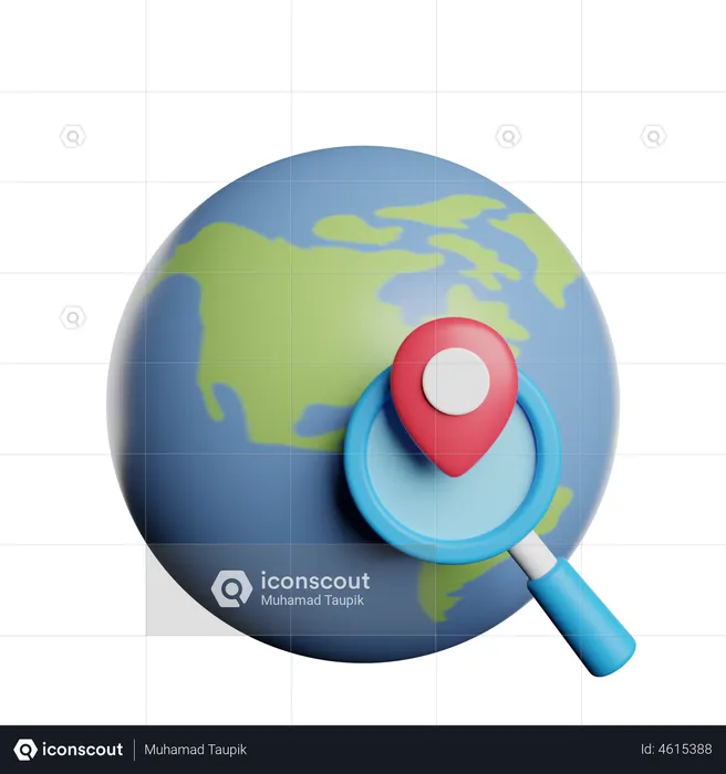Search Global Location  3D Illustration