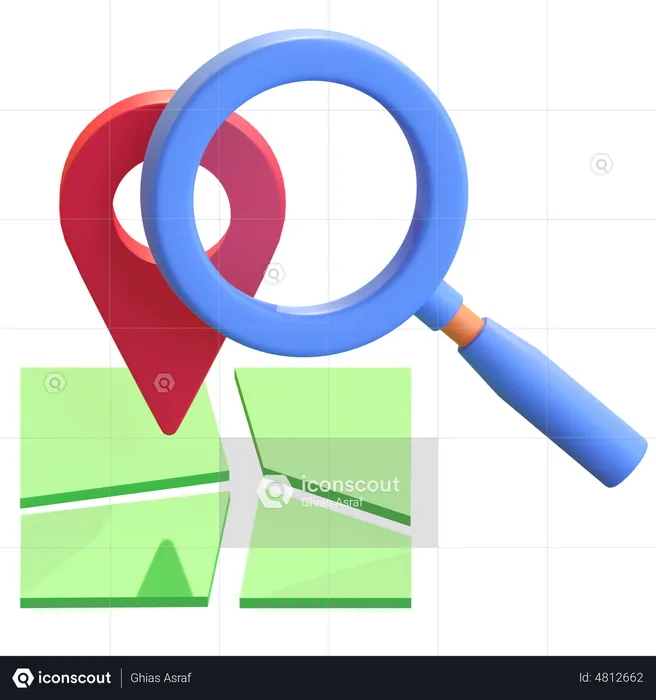 Search Location  3D Illustration