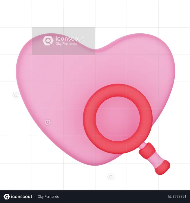 Search Love  3D Icon