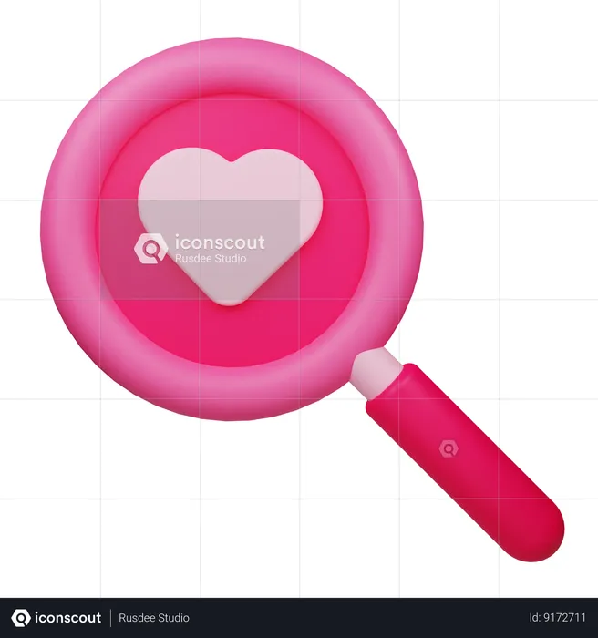 Search Love  3D Icon