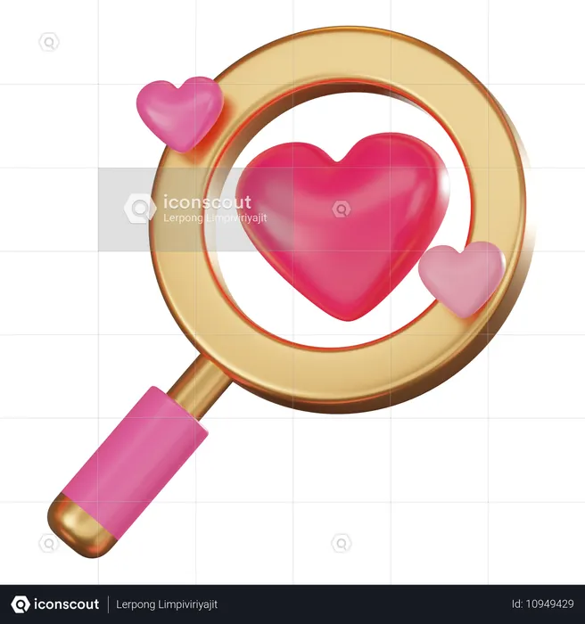Search Love  3D Icon