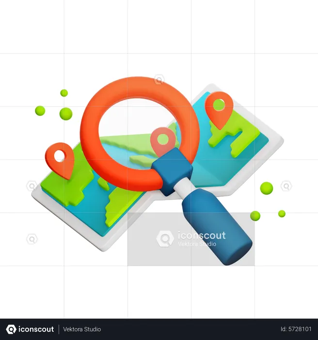 Search Map Location  3D Icon