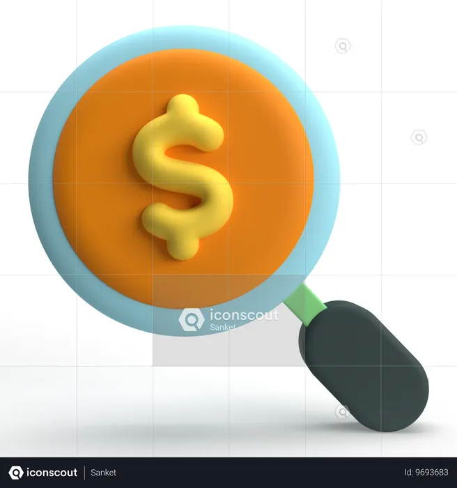 Search Money  3D Icon