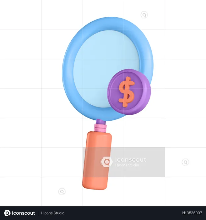 Search Money  3D Illustration