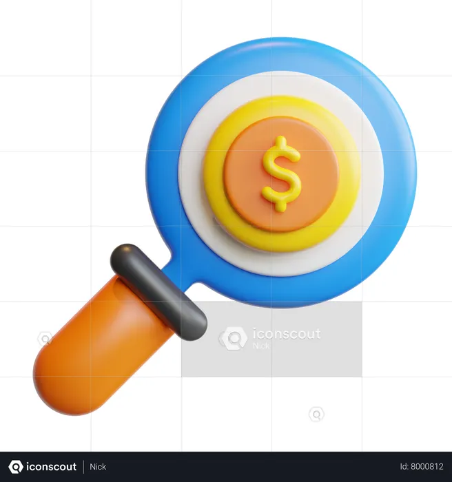 Search money  3D Icon