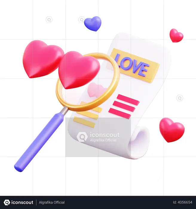 Search of love  3D Illustration