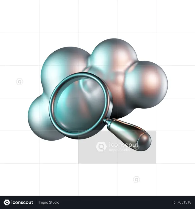 Search On Cloud Of Internet  3D Icon
