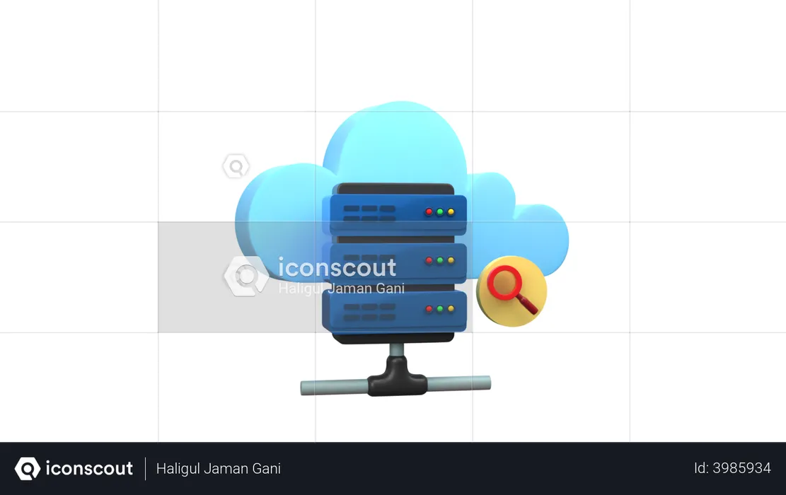 Search on database  3D Illustration