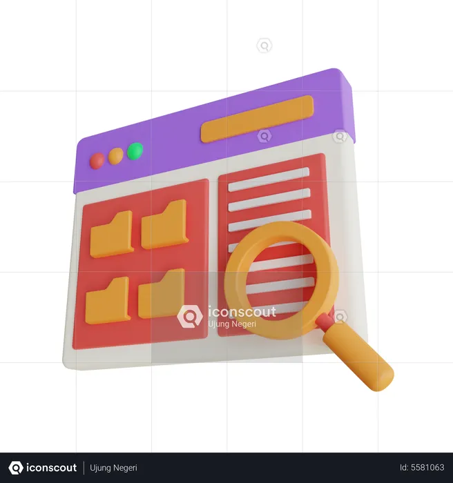 Search Online File  3D Icon