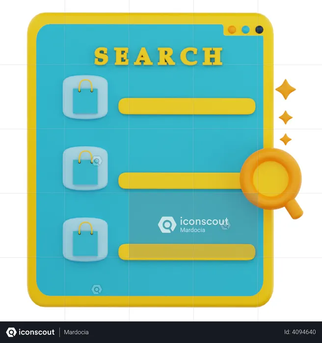 Search product on shopping website  3D Icon
