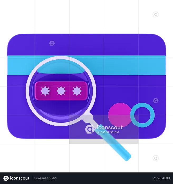 Search Security Code  3D Icon
