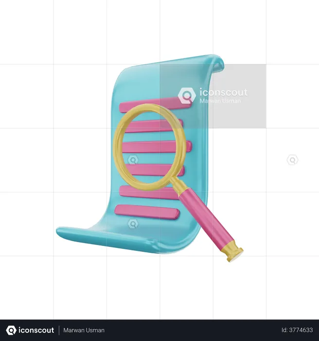Search Shopping List  3D Illustration