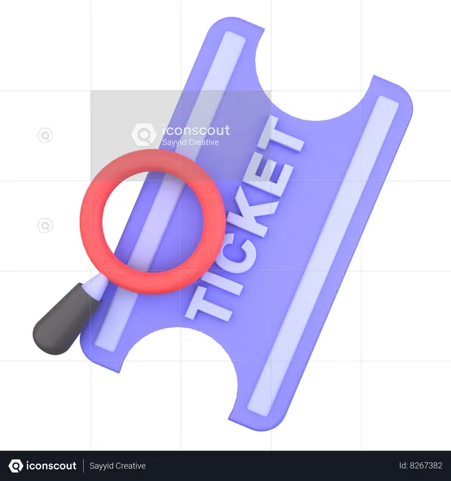 Search Ticket  3D Icon