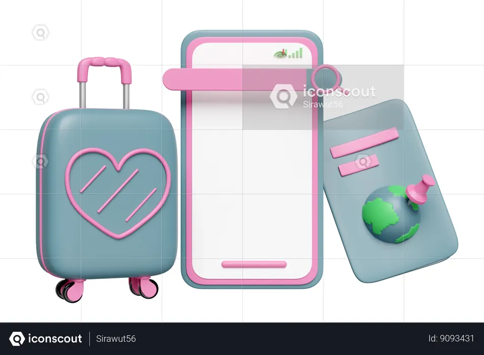 Search Travel  3D Icon