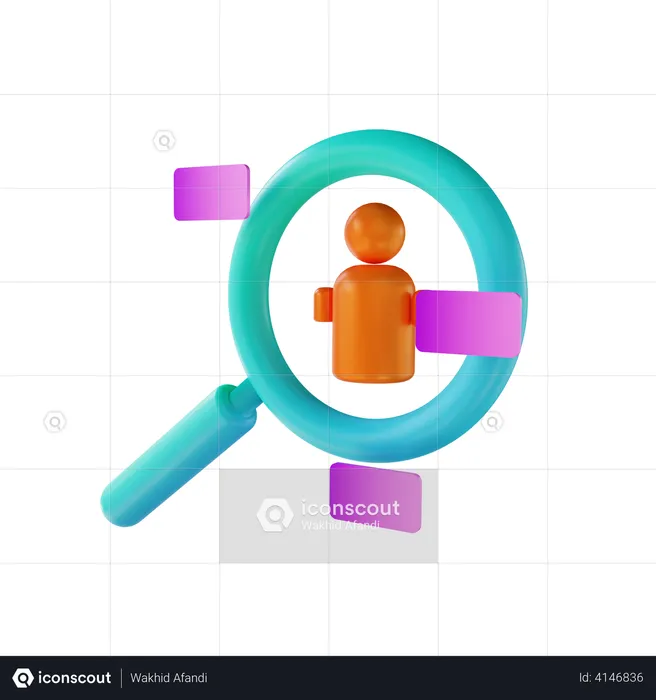 Search User  3D Illustration