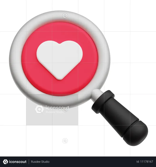 Search Valentine  3D Icon