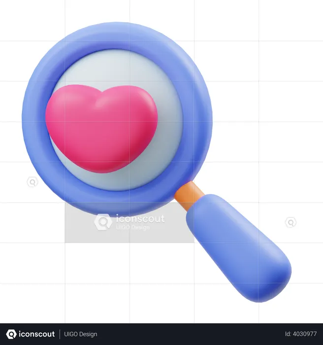 Search Valentine  3D Illustration