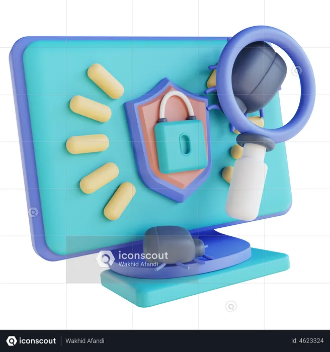 Search Virus Computer Security  3D Illustration