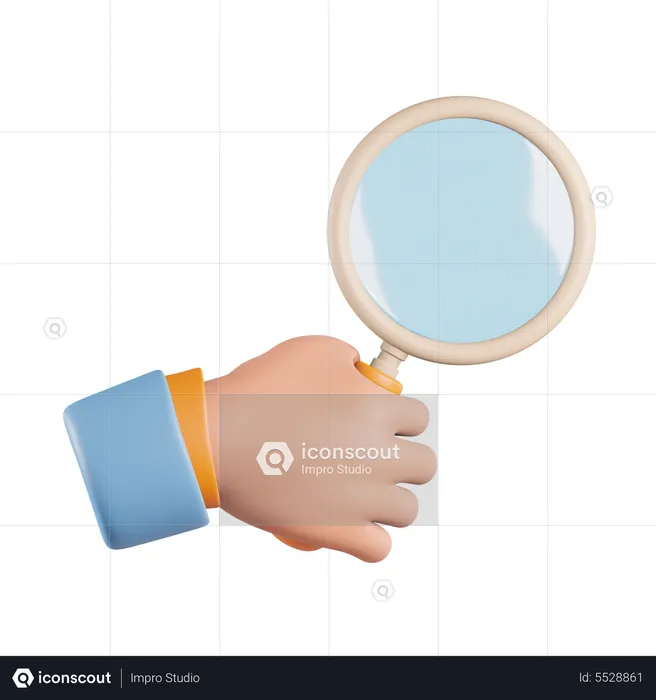 Search With Hand  3D Icon