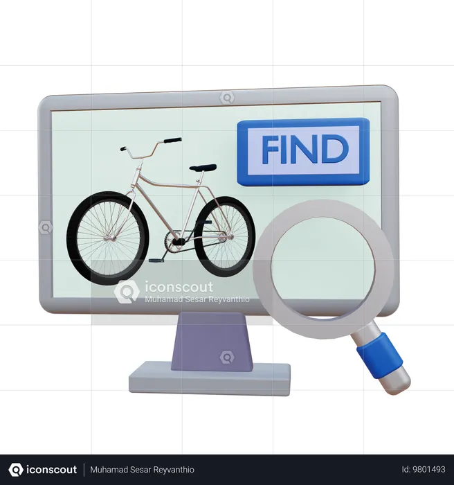 自転車を探す  3D Icon