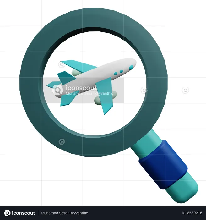 Searching Flight  3D Icon