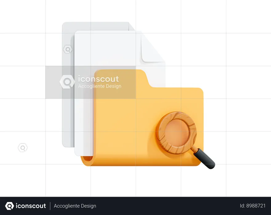 Searching For Files In A Folder  3D Icon