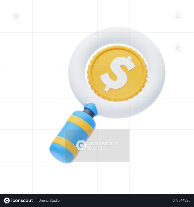 Searching for money  3D Icon