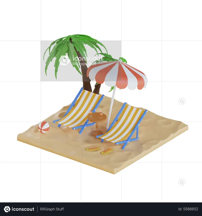 Seaside  3D Illustration