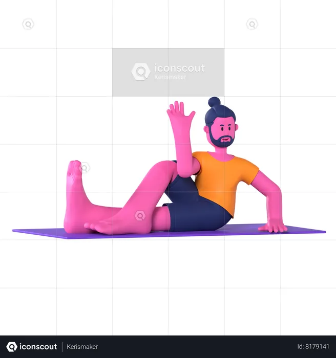 Seated Spinal Twist  3D Icon