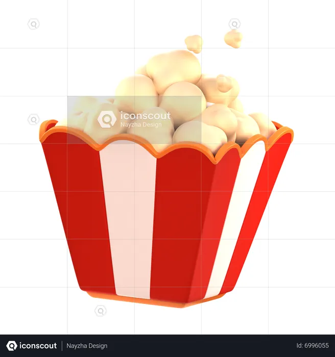 Seau à pop-corn  3D Icon