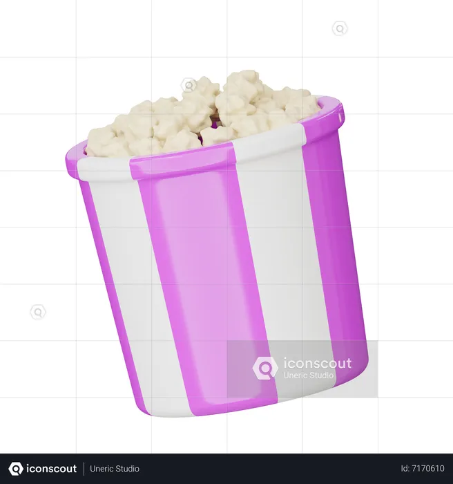 Seau à pop-corn  3D Icon