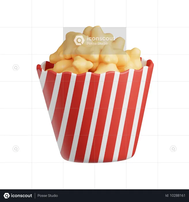 Seau à pop-corn  3D Icon