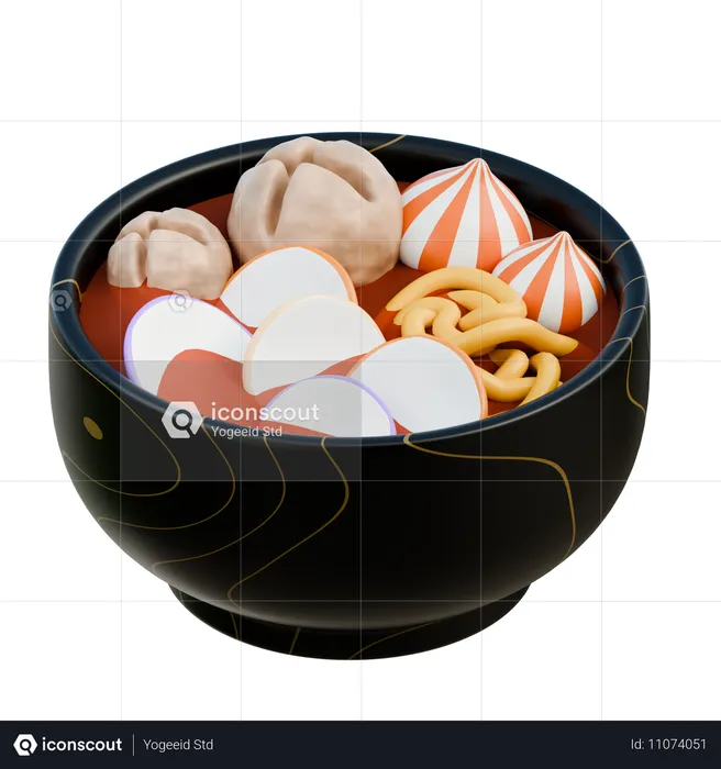 Comida tradicional indonésia Seblak  3D Icon