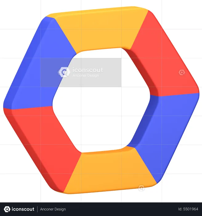 Sechseck-Diagramm  3D Icon