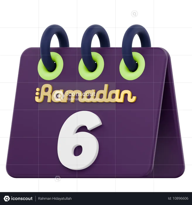 Sechster Tag des Ramadan-Kalenders Ramadan-Feier  3D Icon