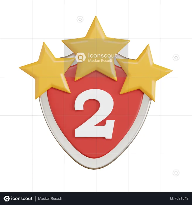 Second Place Badge  3D Icon