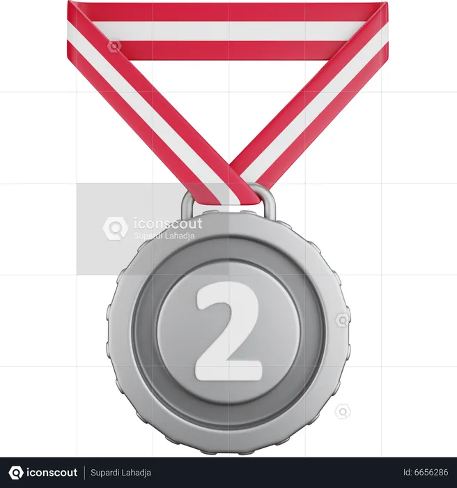 Second Place Medal  3D Icon