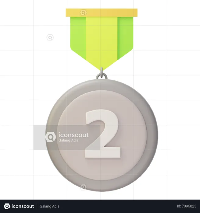 Second Place Silver Medal  3D Icon