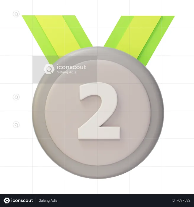 Second Place Silver Medal  3D Icon