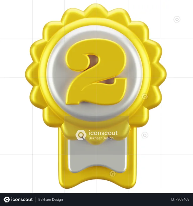 Second Position Medal  3D Icon