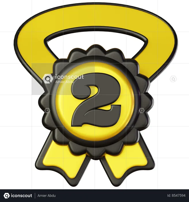 Second Position Medal  3D Icon