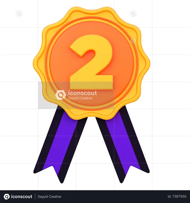 Second Position Medal  3D Icon