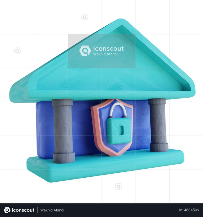Secure Bank  3D Illustration